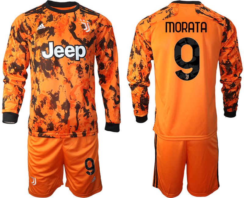 Men 2020-2021 club Juventus away long sleeves #9 orange Soccer Jerseys